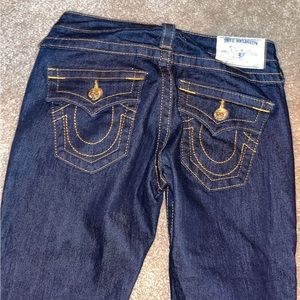True religion, never worn. Flare dark blue